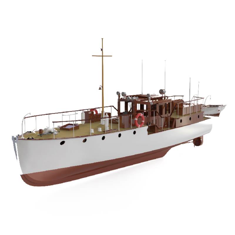 Model Kit Yacht - Łódź zdalnie sterowana 880mm 1/18 drewniana