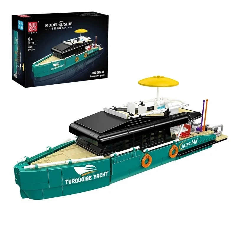 Model Kit Yacht - Turkusowe luksusowe jachty – zestaw klocków
